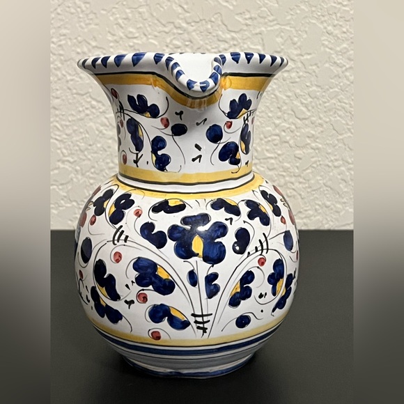 Sorrento Blue Rooster Handpainted In Italy Pitcher. - Picture 4 of 5